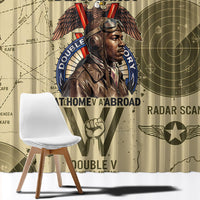 Double V Campaign Tuskegee Airmen Window Curtain Vintage Military Aviation P-51 Mustang World War II Art