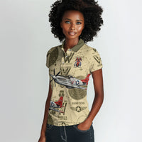 Double V Campaign Tuskegee Airmen Women Polo Shirt Vintage Military Aviation P-51 Mustang World War II Art