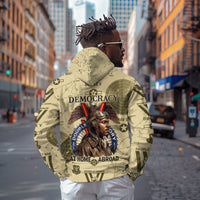 Double V Campaign Tuskegee Airmen Zip Hoodie Vintage Military Aviation P-51 Mustang World War II Art