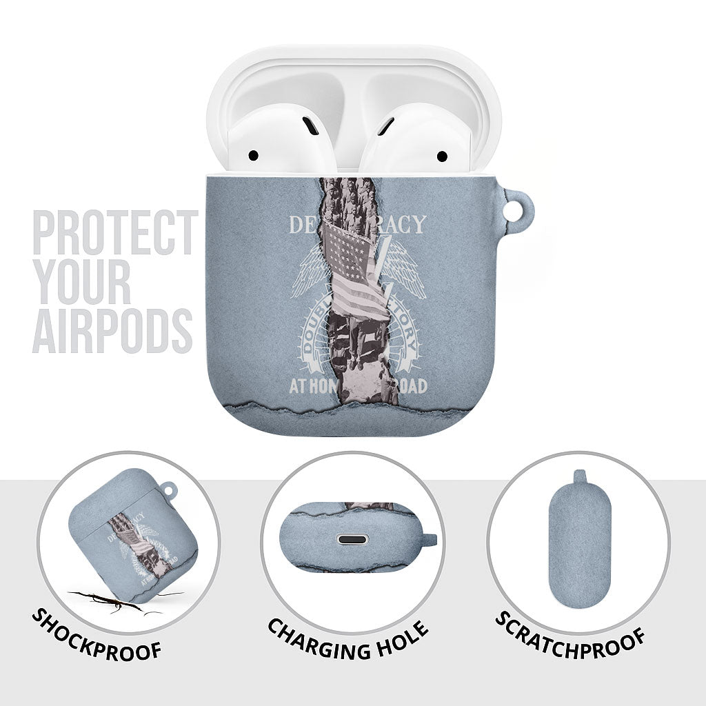 Double V Campaign American Democracy AirPods Case Military Buffalo Soldiers World War II Heritage Art