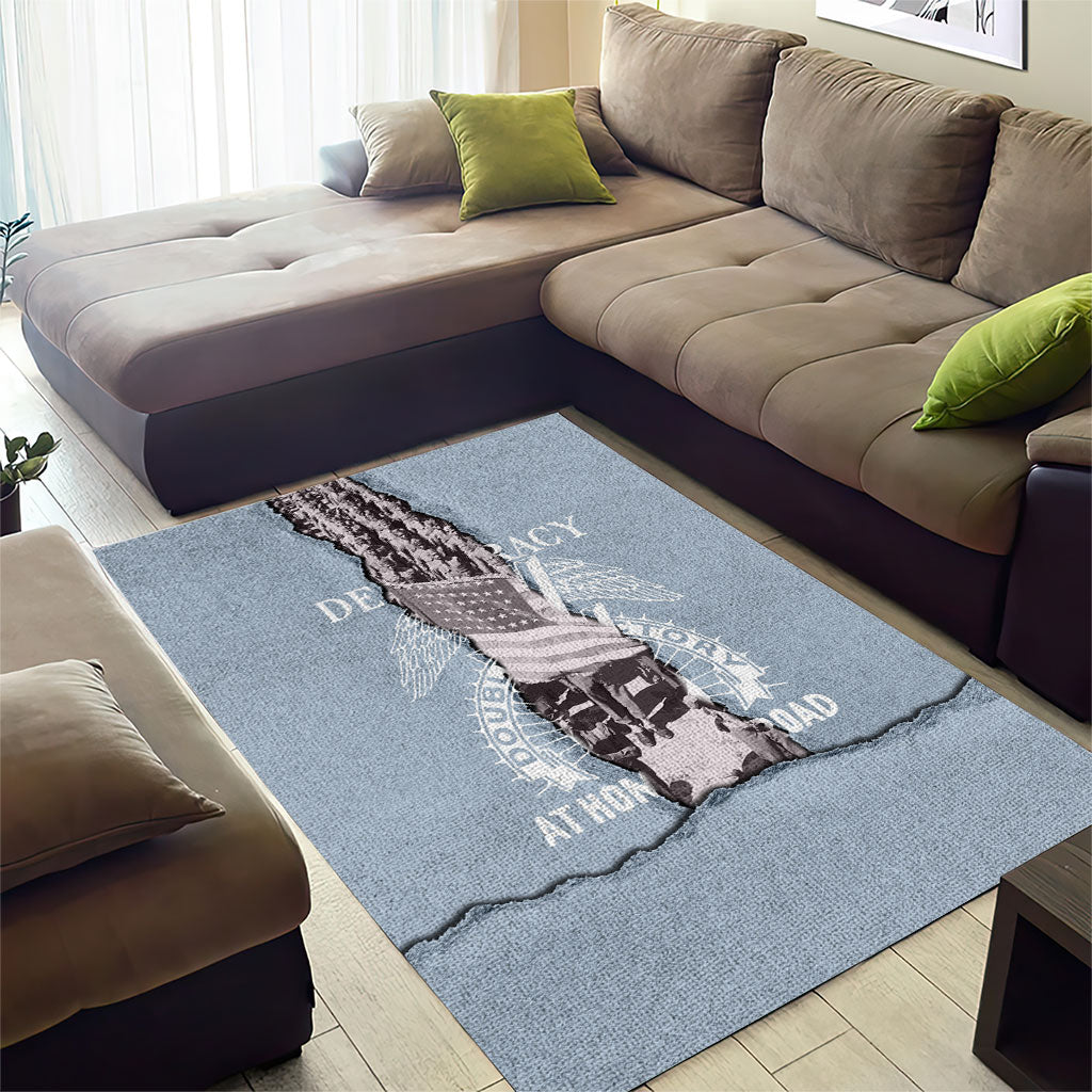 Double V Campaign American Democracy Area Rug Military Buffalo Soldiers World War II Heritage Art