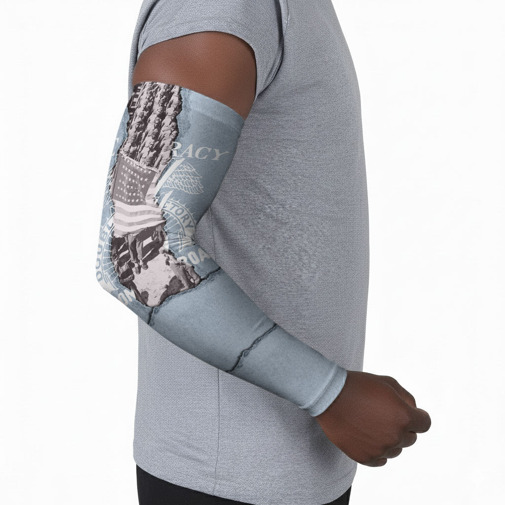 Double V Campaign American Democracy Arm Sleeves Military Buffalo Soldiers World War II Heritage Art