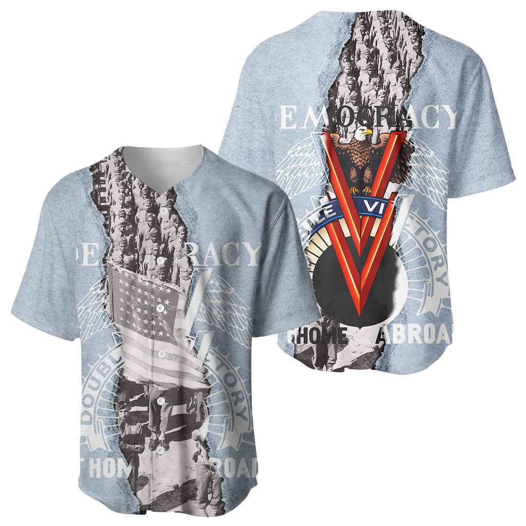 Double V Campaign American Democracy Baseball Jersey Military Buffalo Soldiers World War II Heritage Art