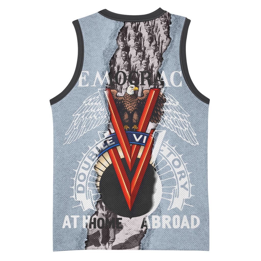 Double V Campaign American Democracy Basketball Jersey Military Buffalo Soldiers World War II Heritage Art