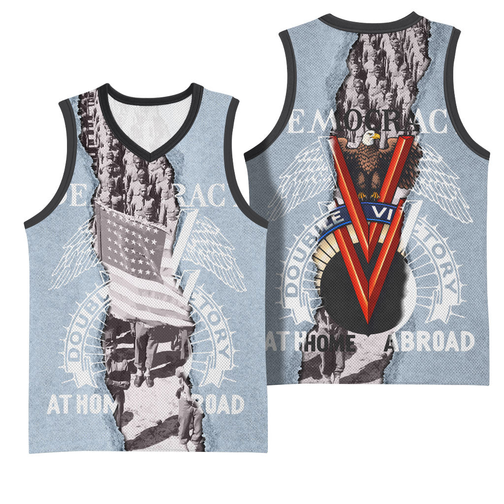 Double V Campaign American Democracy Basketball Jersey Military Buffalo Soldiers World War II Heritage Art