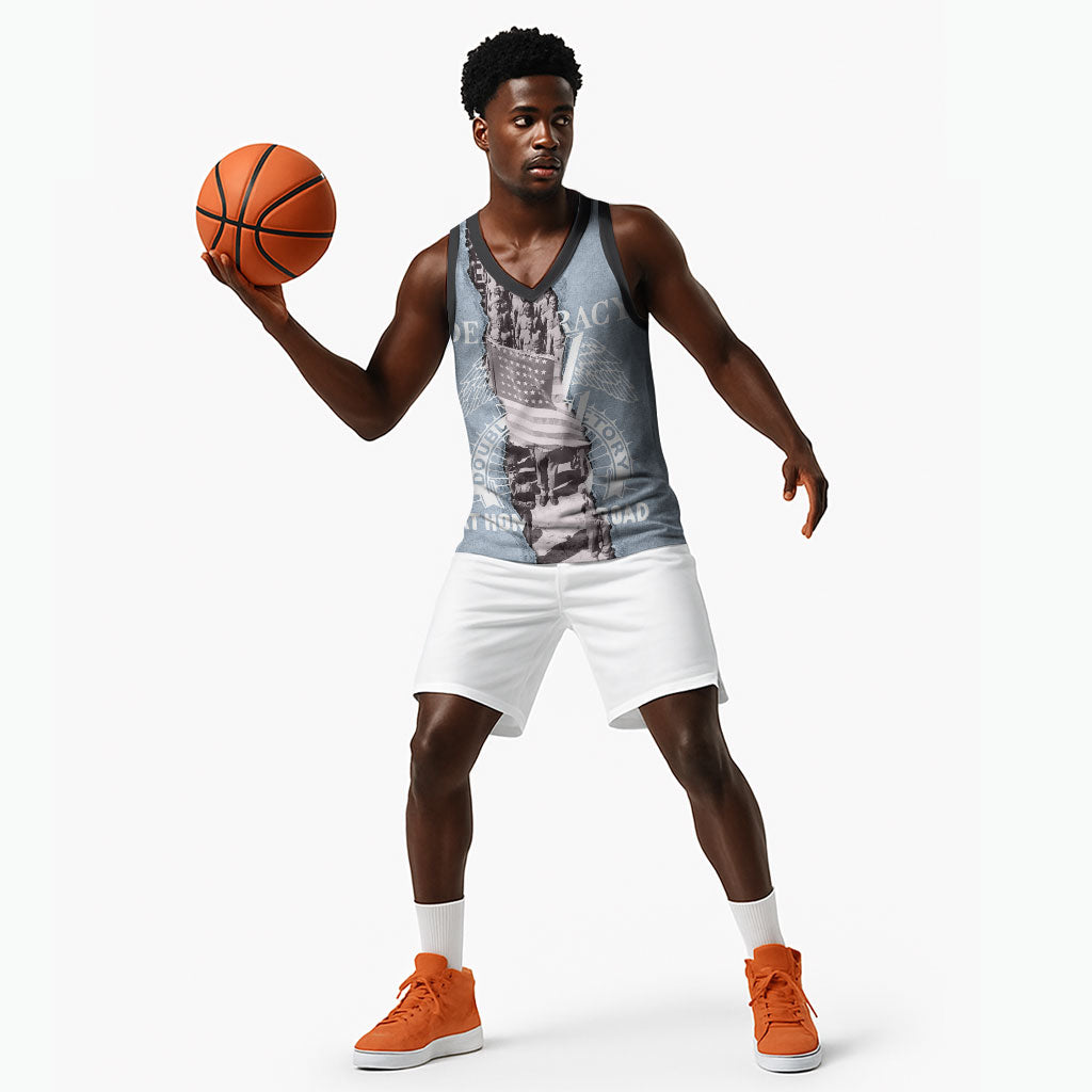 Double V Campaign American Democracy Basketball Jersey Military Buffalo Soldiers World War II Heritage Art