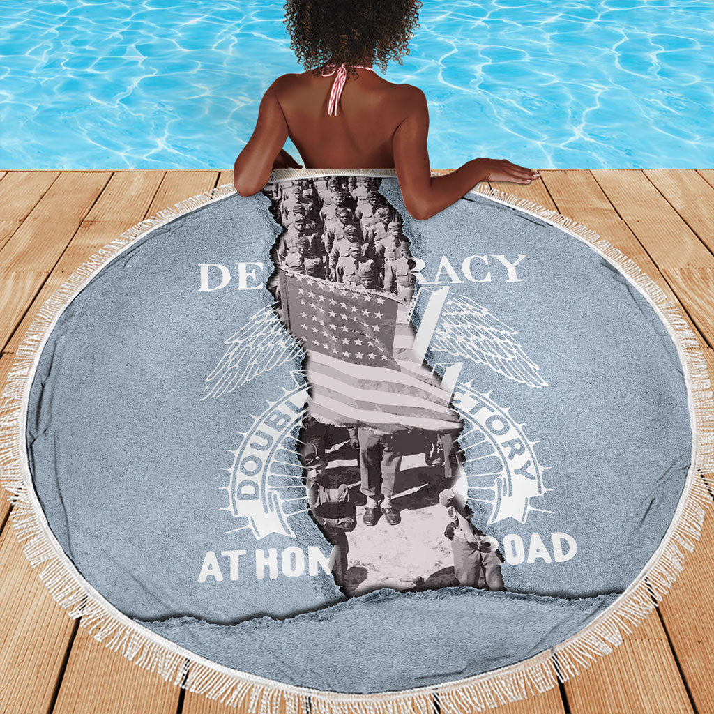 Double V Campaign American Democracy Beach Blanket Military Buffalo Soldiers World War II Heritage Art