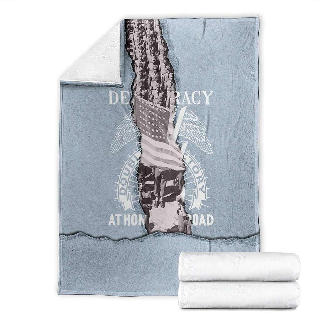 Double V Campaign American Democracy Blanket Military Buffalo Soldiers World War II Heritage Art