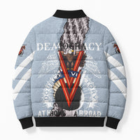 Double V Campaign American Democracy Bomber Puffer Jacket Military Buffalo Soldiers World War II Heritage Art
