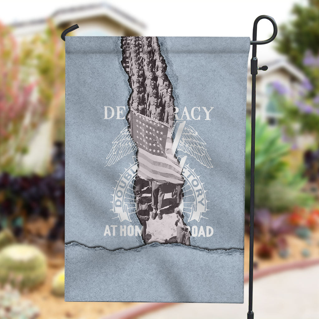 Double V Campaign American Democracy Garden Flag Military Buffalo Soldiers World War II Heritage Art