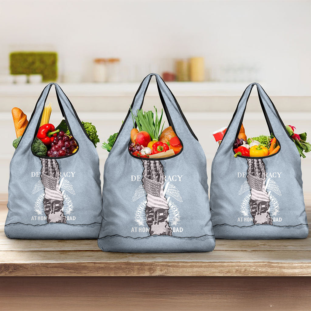 Double V Campaign American Democracy Grocery Bag Military Buffalo Soldiers World War II Heritage Art