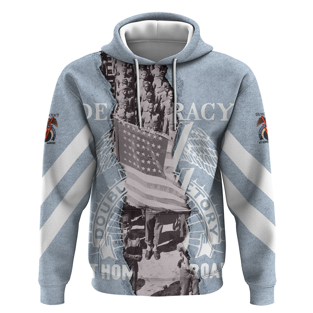 Double V Campaign American Democracy Hoodie Military Buffalo Soldiers World War II Heritage Art