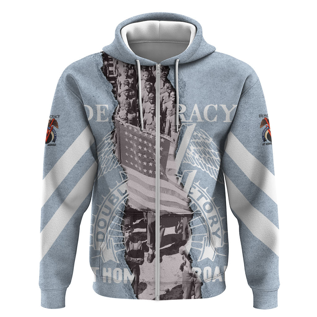 Double V Campaign American Democracy Hoodie Military Buffalo Soldiers World War II Heritage Art