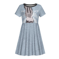Double V Campaign American Democracy Kid Short Sleeve Dress Military Buffalo Soldiers World War II Heritage Art