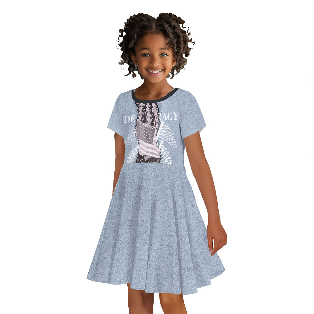 Double V Campaign American Democracy Kid Short Sleeve Dress Military Buffalo Soldiers World War II Heritage Art