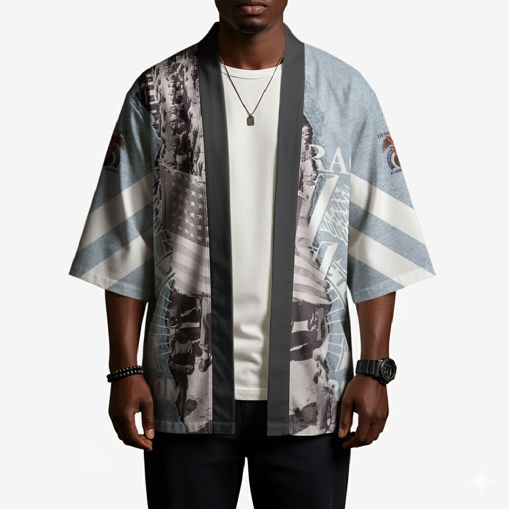 Double V Campaign American Democracy Kimono Military Buffalo Soldiers World War II Heritage Art