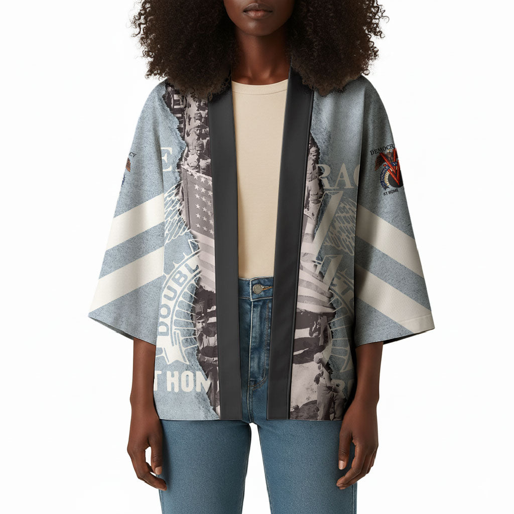 Double V Campaign American Democracy Kimono Military Buffalo Soldiers World War II Heritage Art