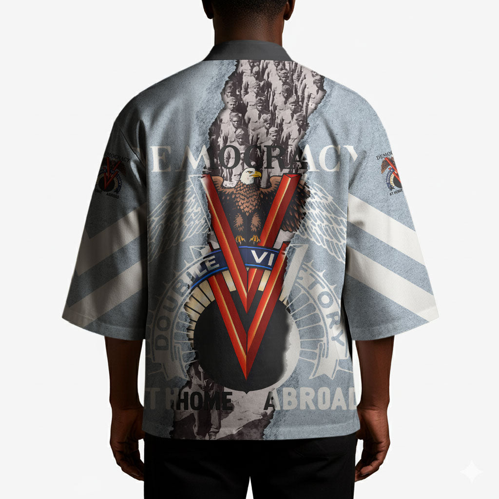 Double V Campaign American Democracy Kimono Military Buffalo Soldiers World War II Heritage Art