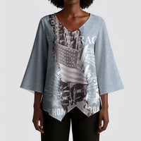 Double V Campaign American Democracy Kimono Sleeve Blouse Military Buffalo Soldiers World War II Heritage Art