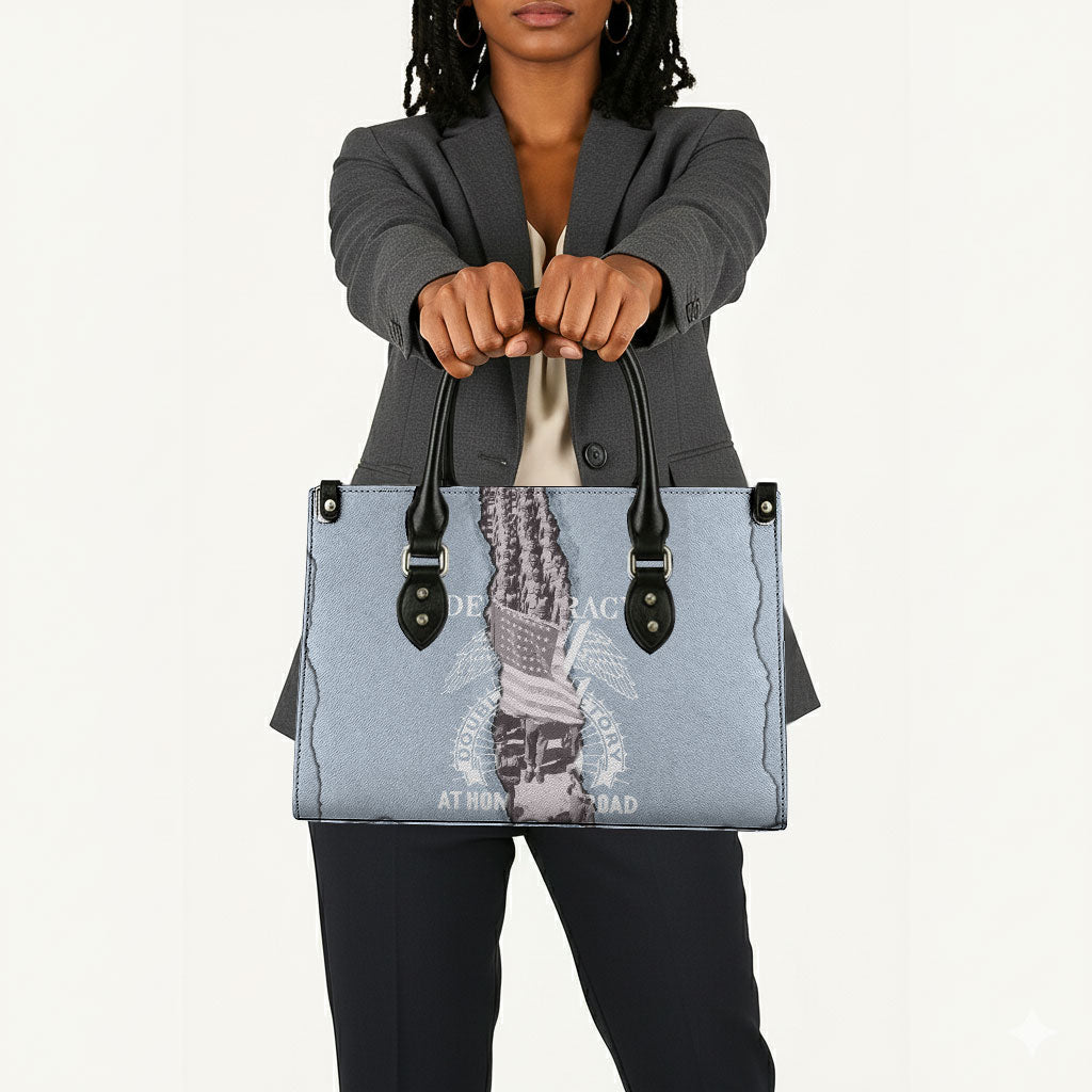 Double V Campaign American Democracy Leather Bag Military Buffalo Soldiers World War II Heritage Art