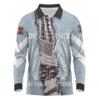 Double V Campaign American Democracy Long Sleeve Polo Shirt Military Buffalo Soldiers World War II Heritage Art