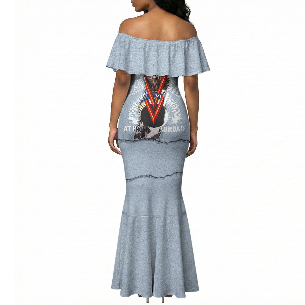 Double V Campaign American Democracy Mermaid Dress Military Buffalo Soldiers World War II Heritage Art
