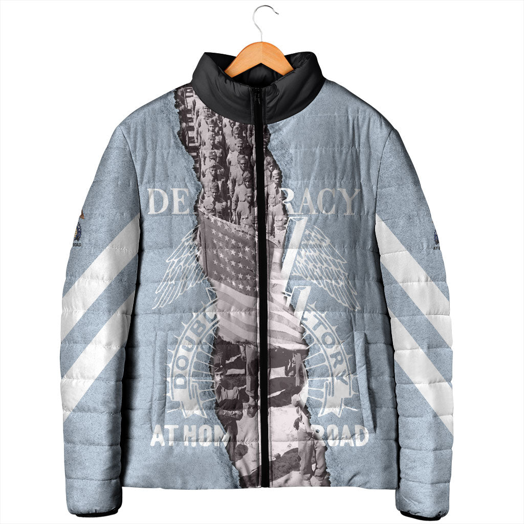 Double V Campaign American Democracy Padded Jacket Military Buffalo Soldiers World War II Heritage Art