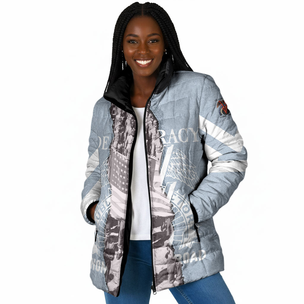 Double V Campaign American Democracy Padded Jacket Military Buffalo Soldiers World War II Heritage Art