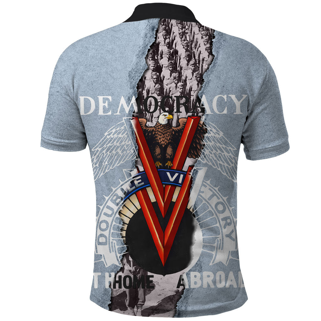 Double V Campaign American Democracy Polo Shirt Military Buffalo Soldiers World War II Heritage Art