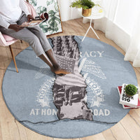 Double V Campaign American Democracy Round Carpet Military Buffalo Soldiers World War II Heritage Art