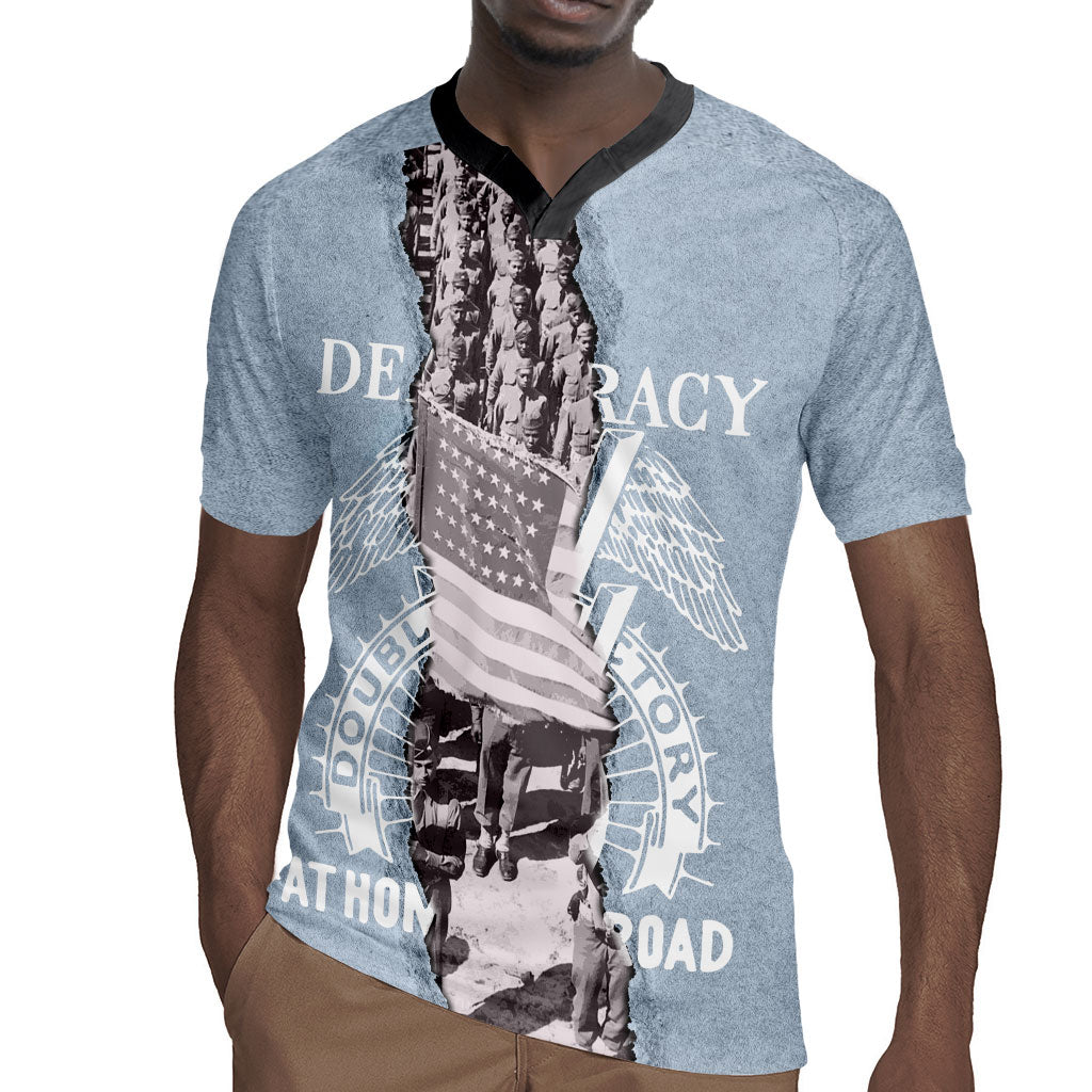 Double V Campaign American Democracy Rugby Jersey Military Buffalo Soldiers World War II Heritage Art
