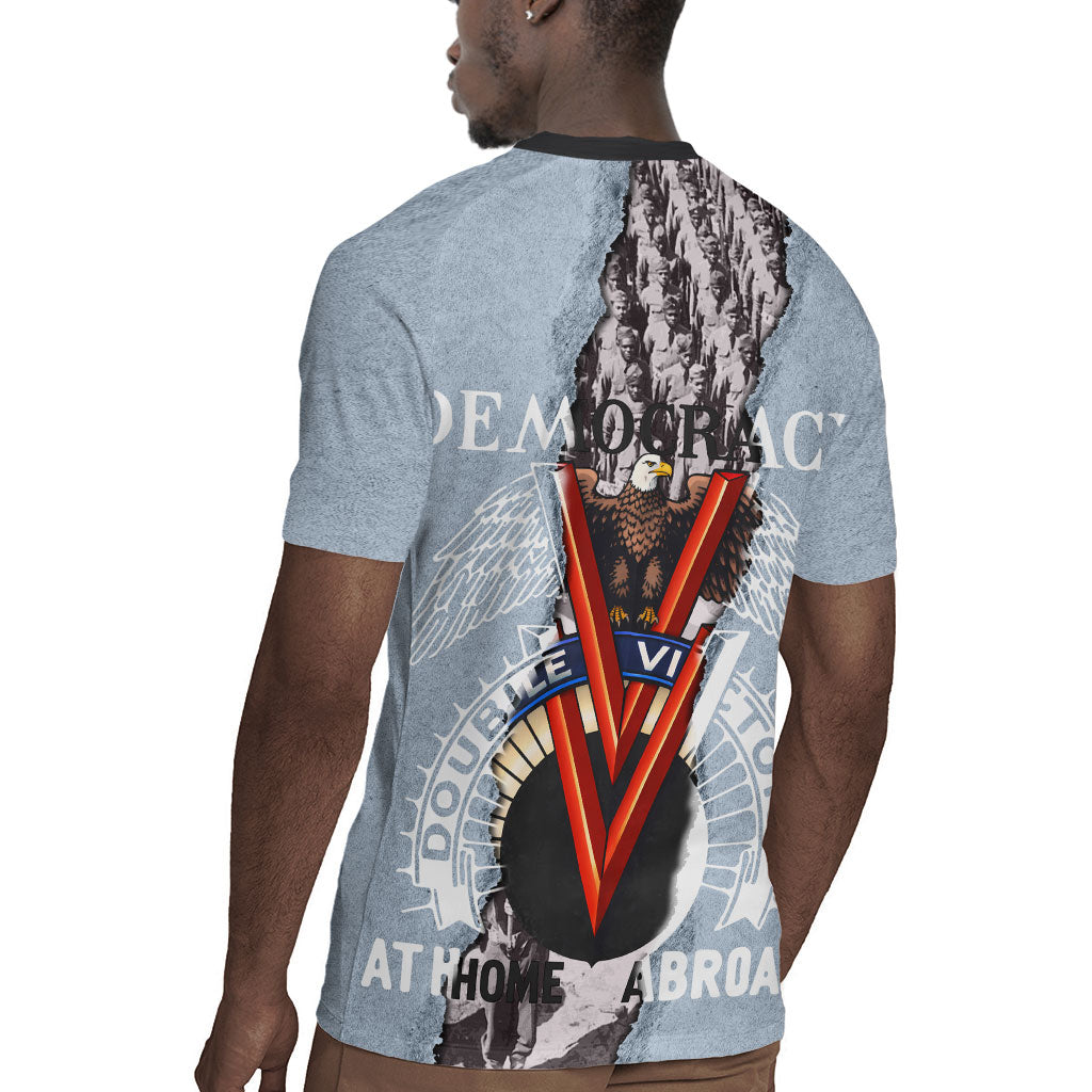 Double V Campaign American Democracy Rugby Jersey Military Buffalo Soldiers World War II Heritage Art