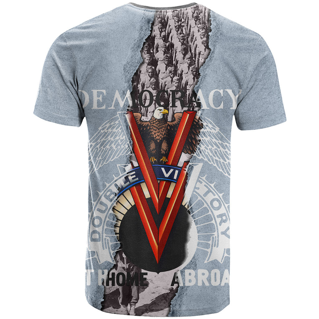 Double V Campaign American Democracy T shirt Military Buffalo Soldiers World War II Heritage Art