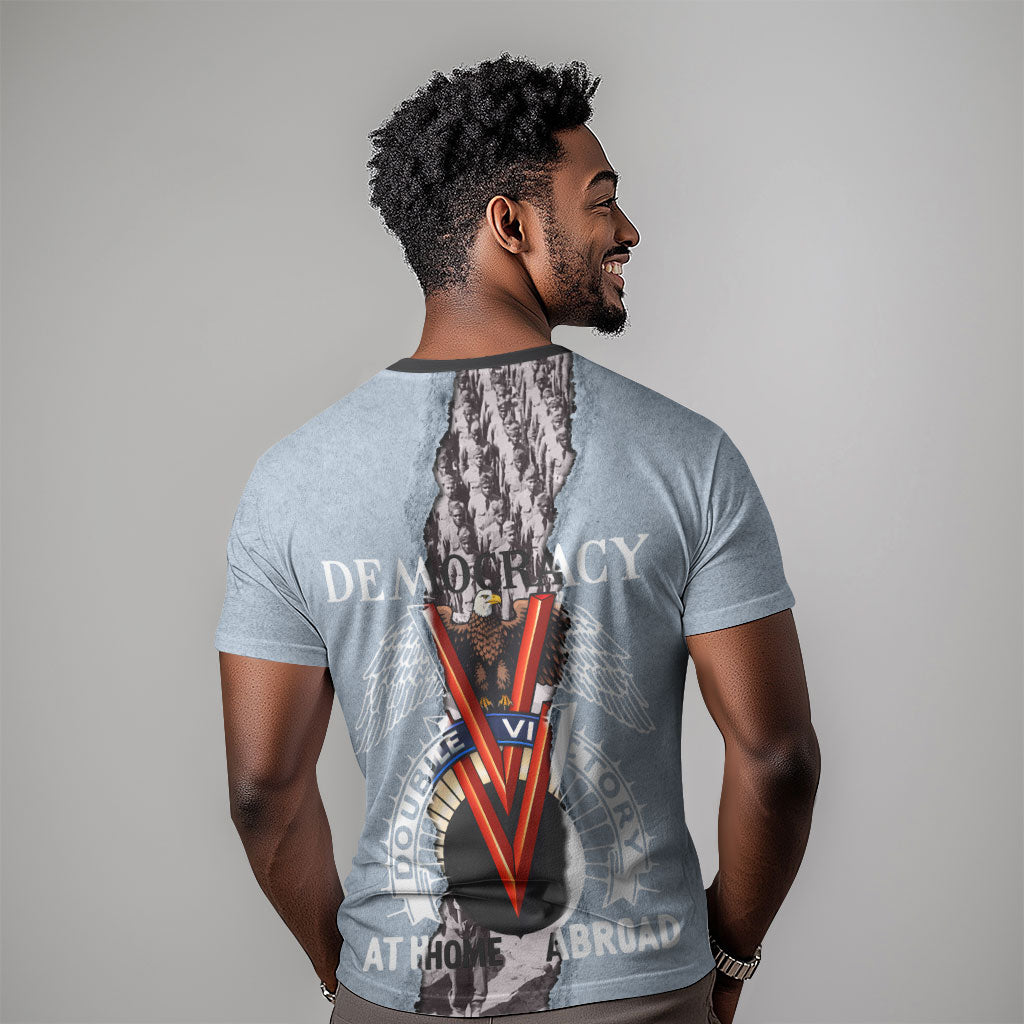 Double V Campaign American Democracy T shirt Military Buffalo Soldiers World War II Heritage Art