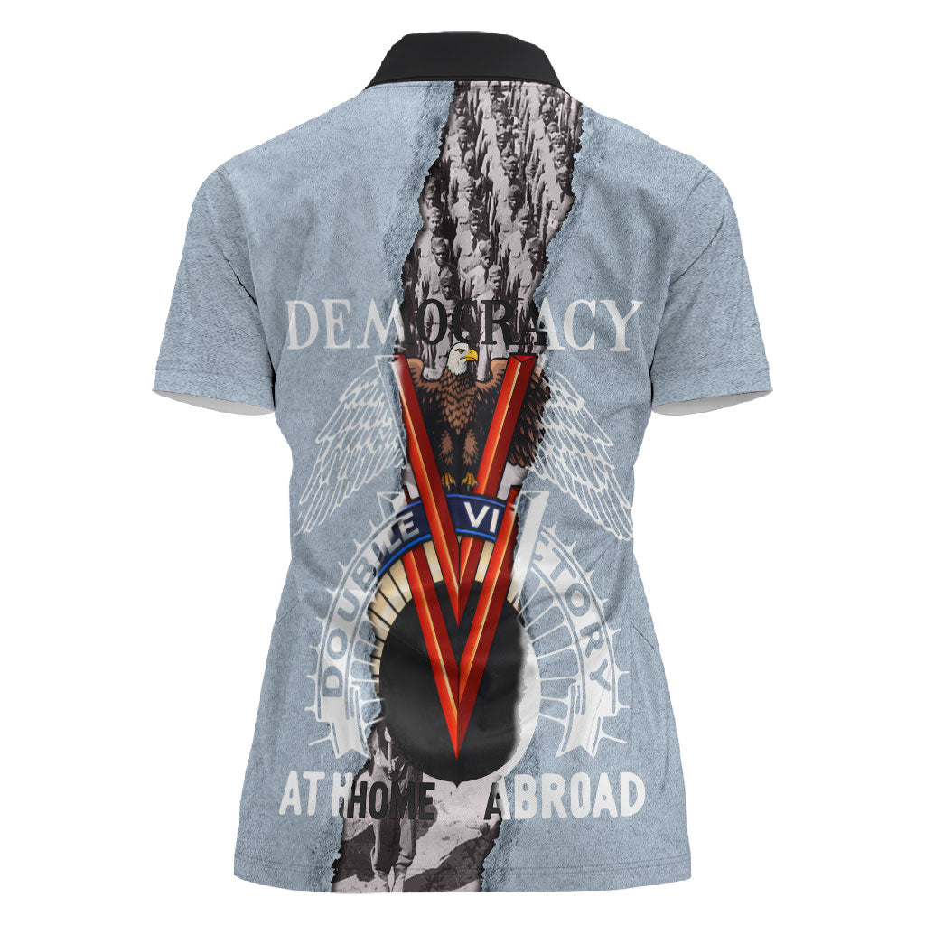 Double V Campaign American Democracy Women Polo Shirt Military Buffalo Soldiers World War II Heritage Art