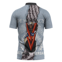 Double V Campaign American Democracy Zipper Polo Shirt Military Buffalo Soldiers World War II Heritage Art