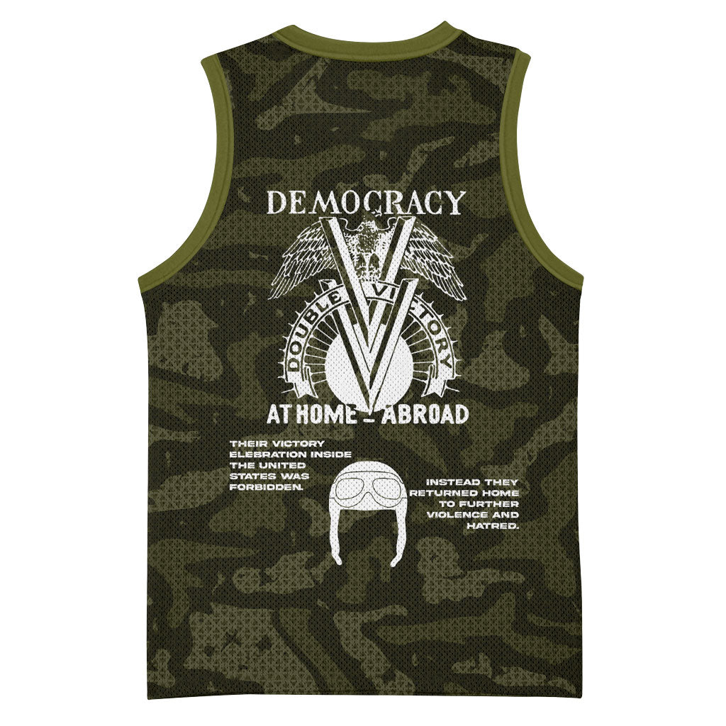 Double V Campaign American History 1942 Basketball Jersey Military Camouflage Tuskegee Airmen World War II