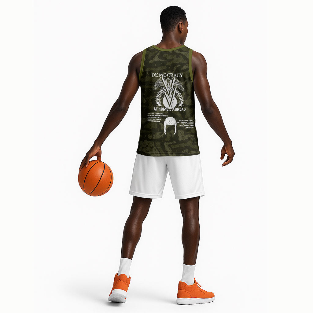 Double V Campaign American History 1942 Basketball Jersey Military Camouflage Tuskegee Airmen World War II