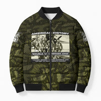 Double V Campaign American History 1942 Bomber Puffer Jacket Military Camouflage Tuskegee Airmen World War II