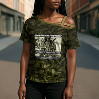 Double V Campaign American History 1942 Cross Shoulder Shirt Military Camouflage Tuskegee Airmen World War II