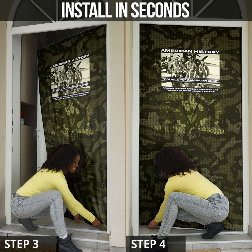 Double V Campaign American History 1942 Door Cover Military Camouflage Tuskegee Airmen World War II