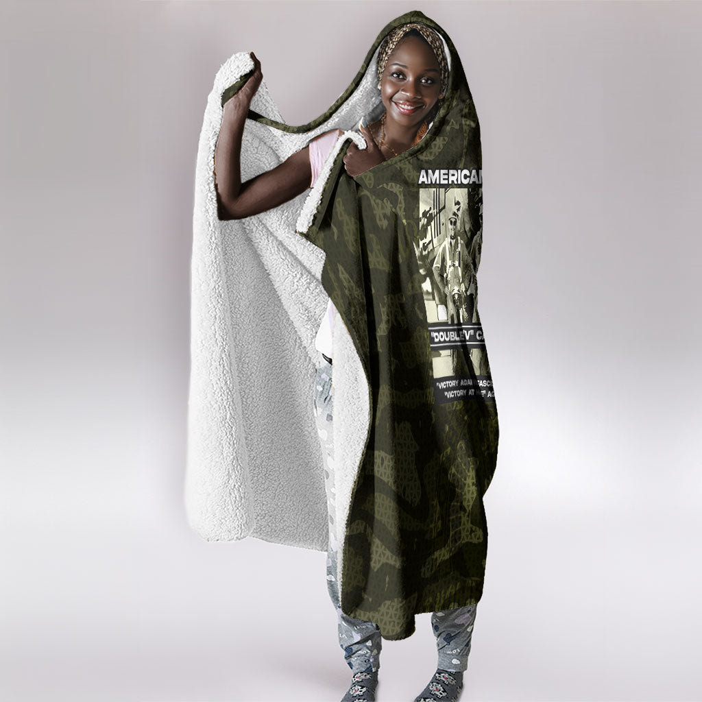 Double V Campaign American History 1942 Hooded Blanket Military Camouflage Tuskegee Airmen World War II