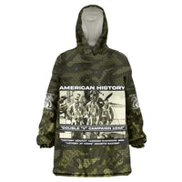 Double V Campaign American History 1942 Kid Wearable Blanket Hoodie Military Camouflage Tuskegee Airmen World War II