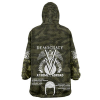 Double V Campaign American History 1942 Kid Wearable Blanket Hoodie Military Camouflage Tuskegee Airmen World War II