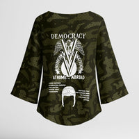 Double V Campaign American History 1942 Kimono Sleeve Blouse Military Camouflage Tuskegee Airmen World War II