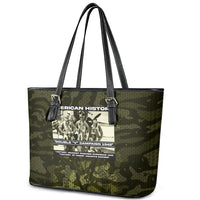 Double V Campaign American History 1942 Leather Tote Bag Military Camouflage Tuskegee Airmen World War II