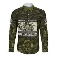 Double V Campaign American History 1942 Long Sleeve Button Shirt Military Camouflage Tuskegee Airmen World War II