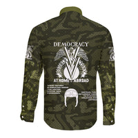 Double V Campaign American History 1942 Long Sleeve Button Shirt Military Camouflage Tuskegee Airmen World War II
