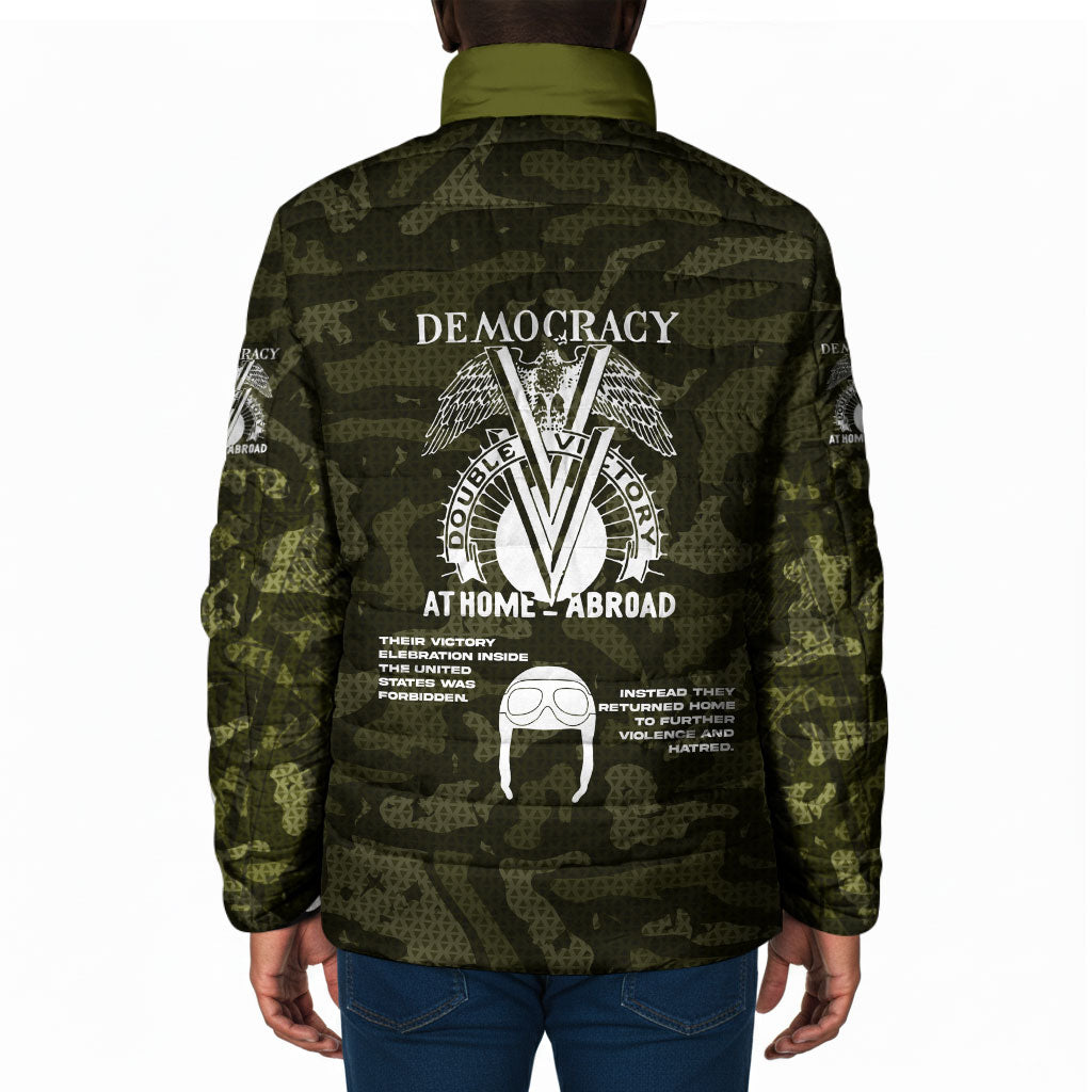 Double V Campaign American History 1942 Padded Jacket Military Camouflage Tuskegee Airmen World War II