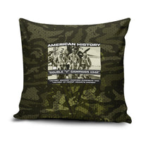 Double V Campaign American History 1942 Pillow Cover Military Camouflage Tuskegee Airmen World War II